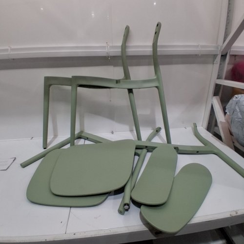 2PK PATIOFLARE PLUS STACKABLE OUTDOOR PATIO CHAIRS - 20" X 16" X 30" - GREEN - (MODEL: PF11179) image 2