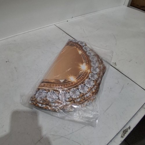 20PK FLAT PRINTING GOLDEN DIAMOND ROUND PLATE MAT -16" - GOLD image 3