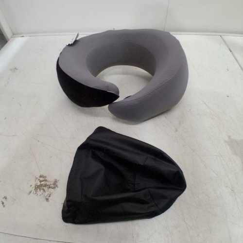 DIVINE DELUXE ERGONOMIC MEMORY FOAM TRAVEL PILLOW - 360 DEGREES - BLACK/GREY image 4