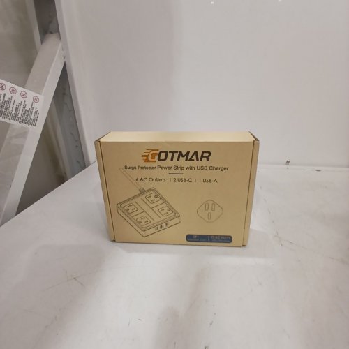 GOTMAR FLAT PLUG POWER BAR WITH USB C - 5FT - WHITE (MODEL: WT-2301-PL) image 2