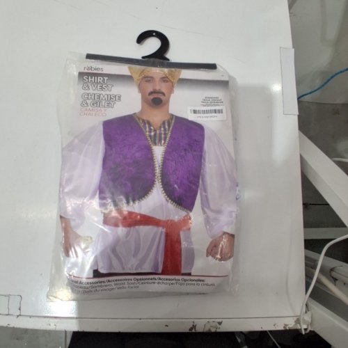 RUBIES DESERT PRINCE SHIRT & VEST COSTUME - STANDARD, 42" CHEST - PURPLE AND WHITE (STYLE: FG3113) image 3