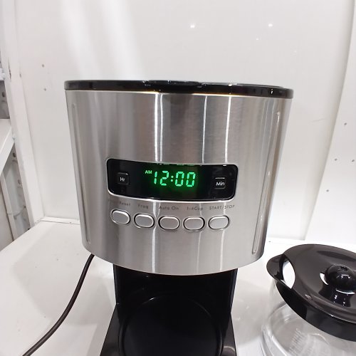 KENMORE AROMA CONTROL PROGRAMMABLE LCD COFFEE MAKER WITH REUSABLE FILTER - 12 CUP GLASS CARAFE - BLACK/BRUSHED STAINLESS (MODEL: KKCM12B) image 2