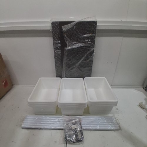 LENNOX HOME FURNITURE TOYS STORAGE ORGANIZER WITH 9 PLASTIC BINS - GREY (MODEL: JWTR-3006) image 2