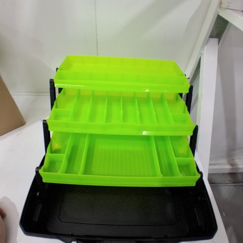 FLAMBEAU OUTDOORS 3 TRAY TACKLE BOX - GREEN/BLACK - (MODEL: 6383AMG/6383FG) image 3