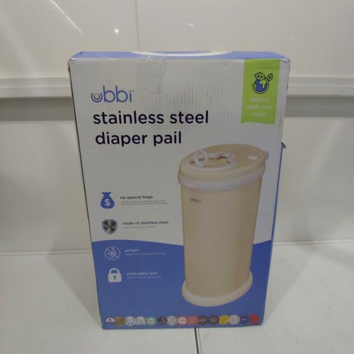 UBBI STEEL DIAPER PAIL WITH SAFETY LOCK - 13 GAL - IVORY (MODEL: 10047) image 6