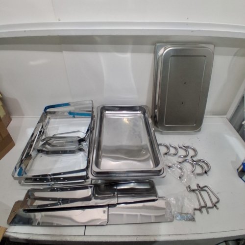 4PK STAINLESS STEEL CHAFING DISHES FOOD WARMERS - 10OZ. - SILVER image 4