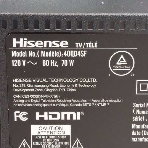 HISENSE 40" HI-QLED HD SMART FIRE TV, DOLBY AUDIO, COMPATIBLE WITH ALEXA, FULL ARRAY LED - 1080P - BLACK - (MODEL: 40QD4SF) image 14