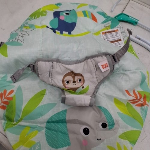 BRIGHT STARTS RAINFOREST VIBES PORTABLE 3-POINT HARNESS BOUNCER WITH TOY-BAR - RAINFOREST VIBES (MODEL: 12227) image 4