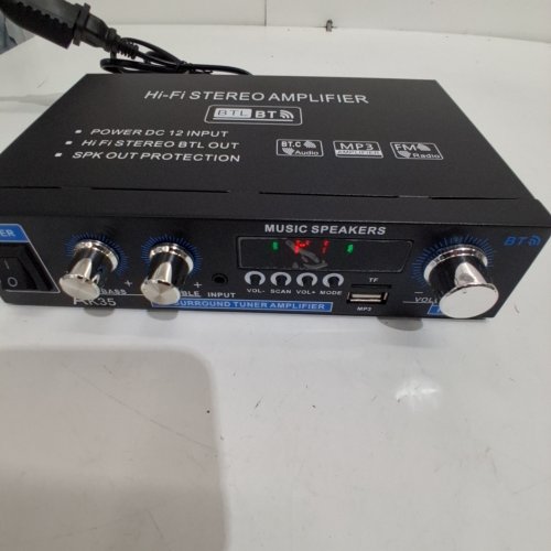 HOME AUDIO MINI BLUETOOTH STEREO AUDIO AMPLIFIER RECIEVER - 5.0RMS, 2.0 K POWER AMP WITH REMOTE CONTROL - BLACK (MODEL: AK-35) image 2