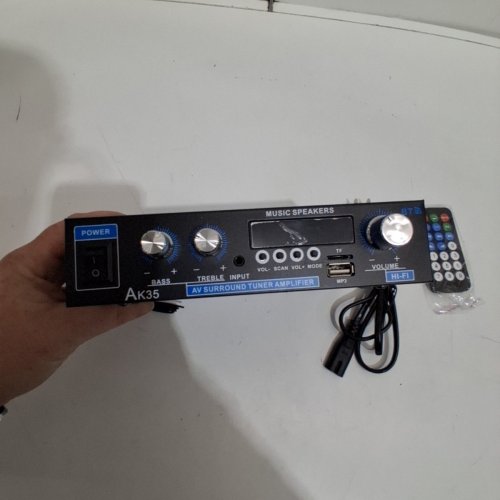 HOME AUDIO MINI BLUETOOTH STEREO AUDIO AMPLIFIER RECIEVER - 5.0RMS, 2.0 K POWER AMP WITH REMOTE CONTROL - BLACK (MODEL: AK-35) image 5