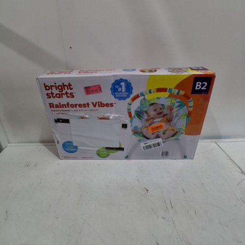 BRIGHT STARTS RAINFOREST VIBES PORTABLE 3-POINT HARNESS BOUNCER WITH TOY-BAR - RAINFOREST VIBES (MODEL: 12227) image 3