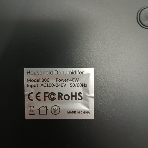 PORTABLE HOUSEHOLD DEHUMIDIFIER WITH LCD DISPLAY - 350SQ.FT -35OZ - 40W, 100-240 V - BLACK (MODEL: B06) image 3