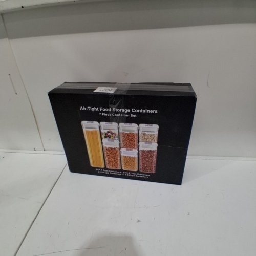 7PC AIRTIGHT FOOD STORAGE CONTAINER SET - BLACK/CLEAR image 3