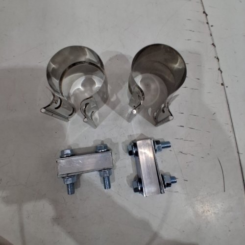 2PC EVIL ENERGY STAINLESS STEEL EXHAUST LAP JOINT BAND CLAMPS - 2.0" - SILVER (ITEM: JN-EXS22-00078006) image 3