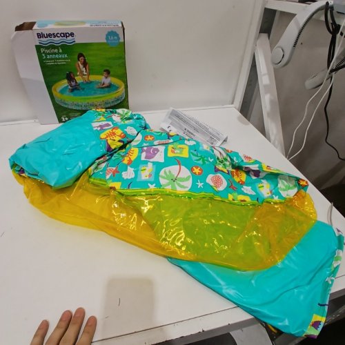 BLUESCAPE GREEN TROPICAL 3-RING INFLATABLE SWIMMING POOL FOR KIDS - 65" - BLUE/YELLOW image 3