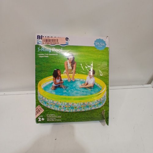 BLUESCAPE GREEN TROPICAL 3-RING INFLATABLE SWIMMING POOL FOR KIDS - 65" - BLUE/YELLOW image 4