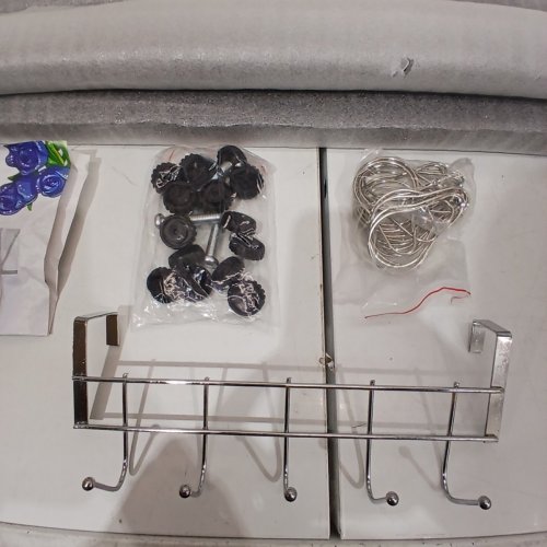 PORTABLE FITTING ROOM WITH SHADED CURTAINS - 39" X 39" X 79" - GREY/BLACK image 4