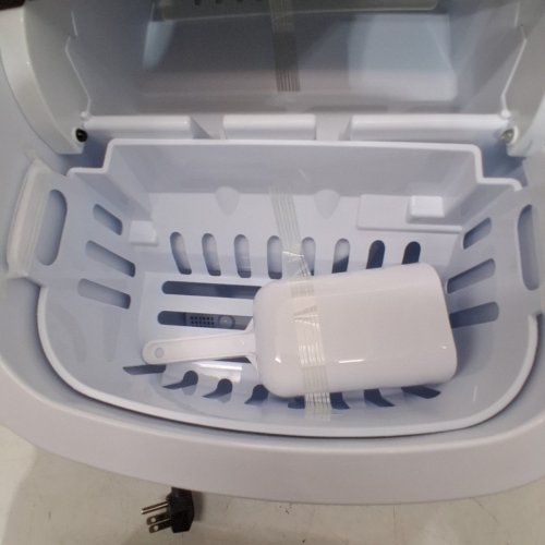EUHOMY COUNTERTOP ICE MAKER MACHINE WITH HANDLE, BASKET AND SCOOP - MAKES 26LB/DAY - BLACK (MODEL: IM001-BBL-CAEH) image 4