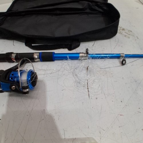 KID'S TELESCOPIC FISHING ROD & REEL WITH ACCESSORIES - 5FT - BLACK / BLUE / SILVER (MODEL : B0FZJZR4PD) image 5