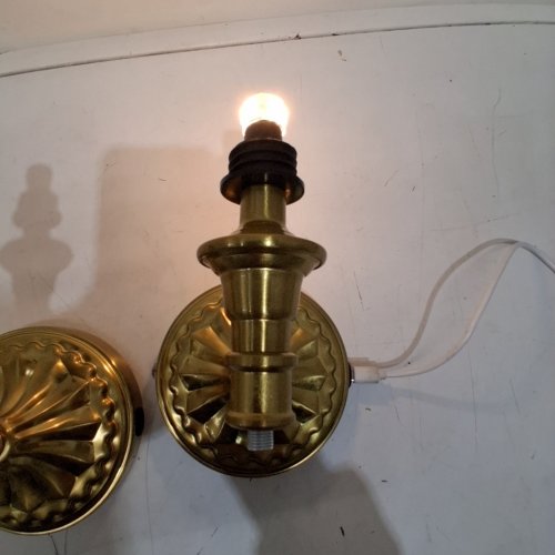 2PK VINTAGE DIMMABLE RECHARGEABLE WIRELESS WALL SCONCE - 11" - GOLD image 2