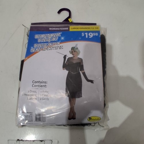 4PC WOMEN'S PARTYHOLICS SPEAKEASY STARLET COSTUME - LARGE (12-14) - BLACK (ITEM: 50041 L) image 2