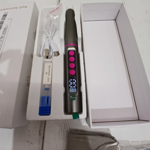 CORDLESS ELECTRIC NAIL DRILL - PINK/GREY (MODEL:HX-2501) image 2