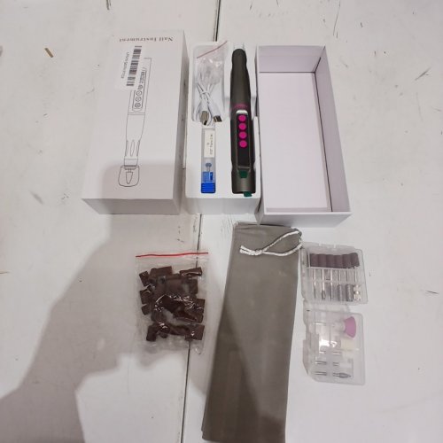 CORDLESS ELECTRIC NAIL DRILL - PINK/GREY (MODEL:HX-2501) image 4