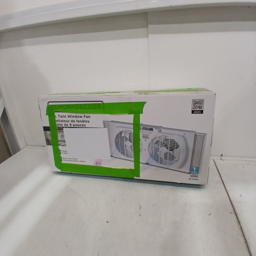 BLACK+DECKER DUAL WINDOW FAN FOR WINDOW SCREEN WITH 2 SPEED SETTINGS, TWIN WINDOW FAN WITH MECHANICAL CONTROLS AND REMOVABLE LEGS, HORIZONTAL COOLING FAN FOR WINDOW - 9" - WHITE (MODEL: BFW9M) image 4