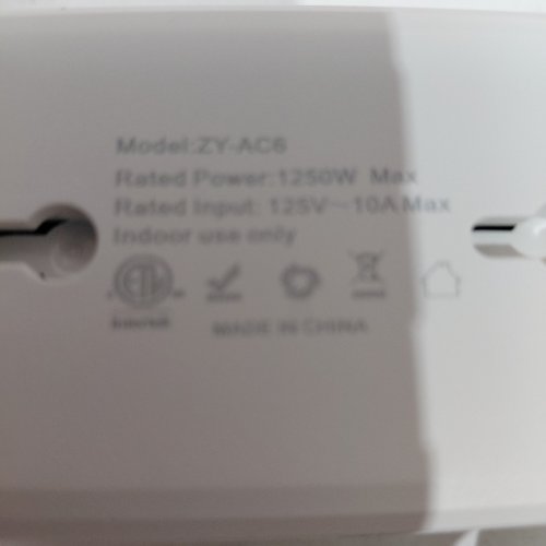 BSRDYB 3 SIDED POWER STRIP EXTENSION CORD - 15FT - WHITE (MODEL: ZY-AC6) image 2