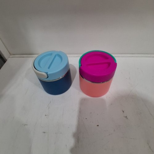 2PK THERMOFLASK INSULATED FOOD JARS - 20OZ - PINK/BLUE (MODEL: 1759351) image 2