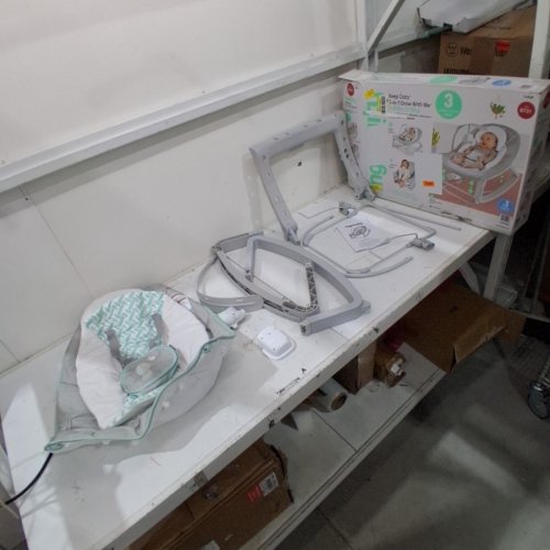 INGENUITY 3-IN-1 KEEP COZY GROW WITH ME VIBRATING BABY BOUNCER, ROCKER & CHAIR - 40LBS CAPACITY - WEAVER THEME GREY/WHITE/GREEN (MODEL: ‎12428) image 3