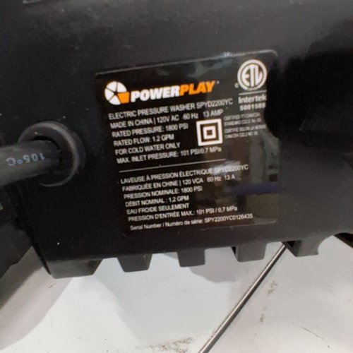 POWERPLAY SPYDER DROPTOP ELECTRIC PRESSURE WASHER - 2200 PSI - 120 V - BLACK image 3