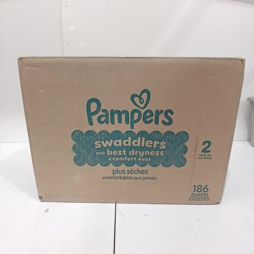 186PK PAMPERS SWADDLERS DISPOSABLE DIAPERS - SIZE 2 image 2