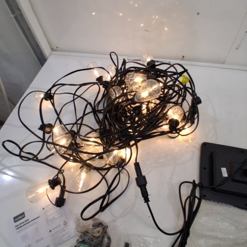 ADDLON OUTDOOR SOLAR WATERPROOF STRING LIGHTS WITH REMOTE - 96FT -30 SOCKETS -BLACK image 2