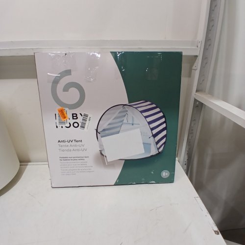 BABY MOOV COLLAPSIBLE FOLDABLE ANTI-UV TENT WITH VELCRO DOOR AND CARRY BAG - 36" X 34" X 39" - UPF 50+ - BLUE AND WHITE STRIPES image 3