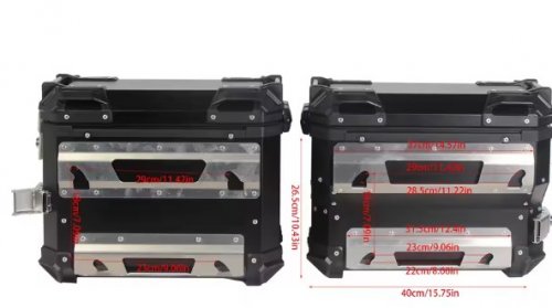 2 HARD MOTORCYCLE SIDE CASES - BLACK image 2