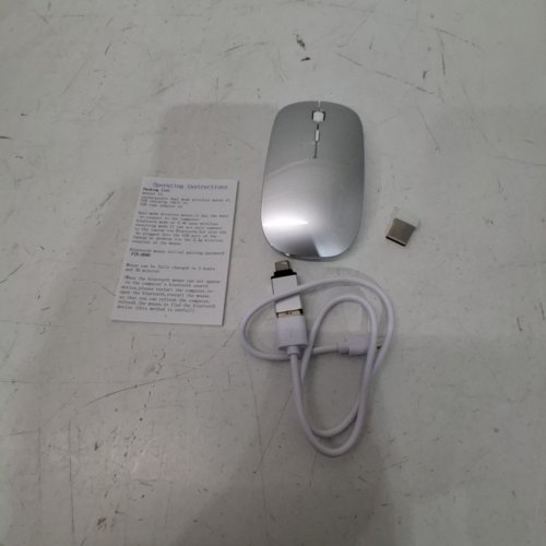RECHARGEABLE WIRELESS BLUETOOTH MOUSE - SLIM ERGNOMIC DESIGN - SILVER (MODEL: E68) image 3