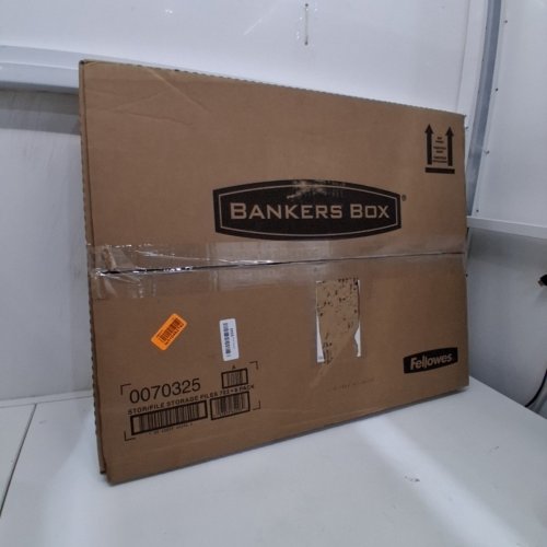 5PK FELLOWES CARDBOARD BANKERS BOX STORAGE/FILE BASIC-DUTY STORAGE BOXES - 16.25" X 12.5" X 10.5" - WHITE/BLUE (MODEL: 0070325) image 5