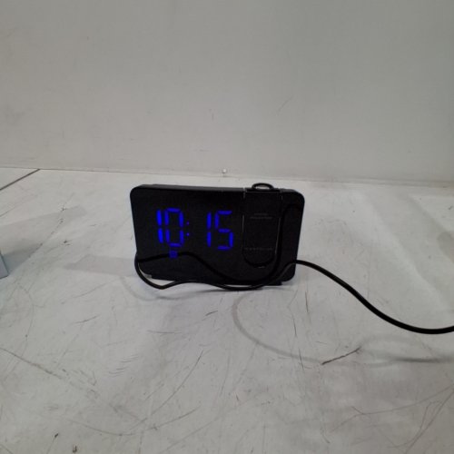 WESTCLOX FM CLOCK RADIO WITH ADJUSTABLE DISPLAY LIGHT TIME PROJECTOR - 1.8" DISPLAY - BATTERY BACKUP IN CASE OF POWER OUTAGE, OPTIONAL NOT REQUIRED - BLACK image 2