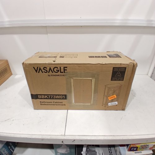 VASAGLE LIRY COLLECTION RUSTIC STYLE STORAGE CABINET WITH ADJUSTABLE SHELVES - RUSTIC WHITE (MODEL: BBK773W01) image 2