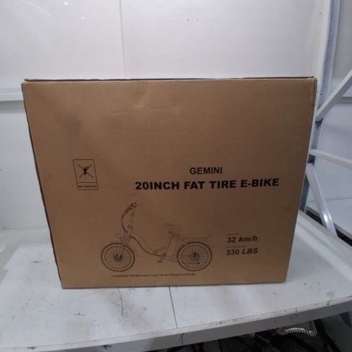 C INVERTER GEMINI FOLDABLE ELECTRIC BIKE WITH 3" FAT TIRES, FRONT SUSPENSION, & REMOVABLE BATTERY - 500W, 32KM/H MAX, 20" wheels - BLACK image 3