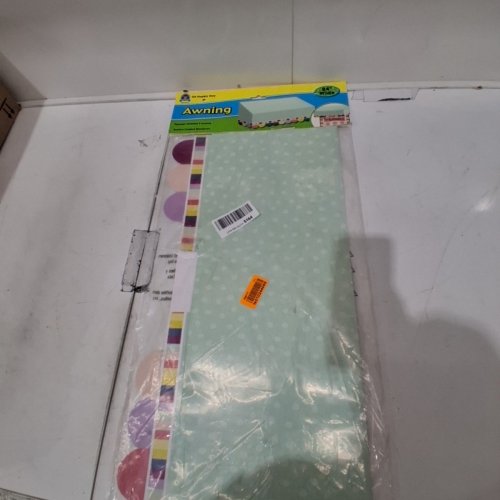 CLASSROOM BULLETIN BOARD AWNING - 24" WIDE - MINT WITH MULTICOLOR TRIM (ITEM: TCR 77515) image 5