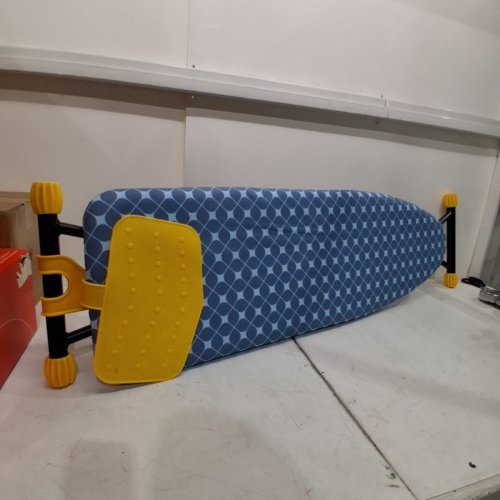 APEXCHASER IRONING BOARD WITH SILICONE IRON REST- 13" X 43" - BLUE/YELLOW image 2