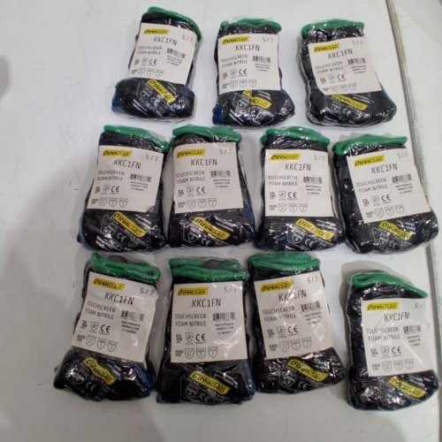 11PR IRIONCLAD TOUCHSCREEN FOAM NITRILE WORK GLOVES - SMALL - BLACK / GREEN/BLUE (MODEL: KKC1FN) image 3