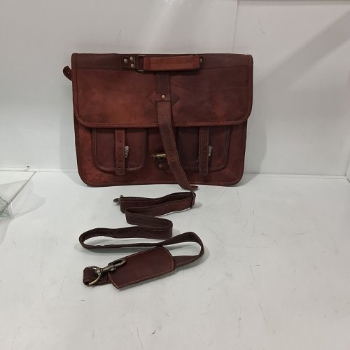 RAJERIYA FAUX LEATHER MESSENGER/LAPTOP/BOOK BAG - 16" - RED image 2