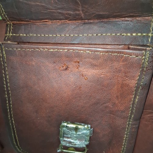 RAJERIYA FAUX LEATHER MESSENGER/LAPTOP/BOOK BAG - 16" - RED image 3