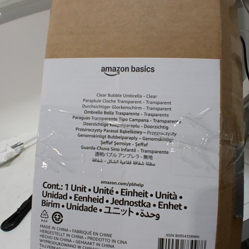 AMAZON BASICS BUBBLE UMBRELLA - 32" - WHITE image 2
