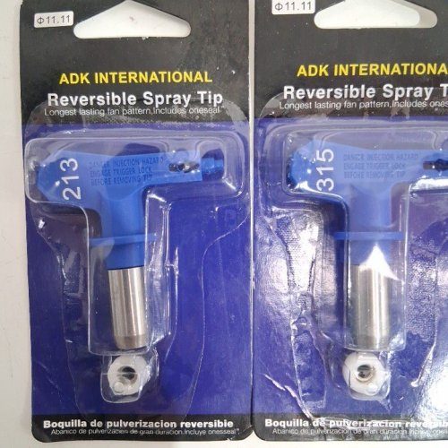 6PC AIRLESS PAINT SPRAYER TIPS WITH 2 GUARDS - 213/315/417/515/517/523 - BLUE/SILVER image 3