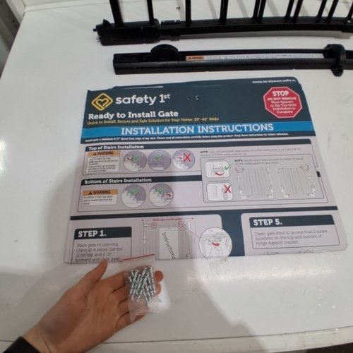 SAFETY 1ST READY TO INSTALL WIDE FULLY-ASSEMBLED BABY GATE - 29" TO 42" X 30" - BLACK (MODEL: GA110CBLKF2) image 3