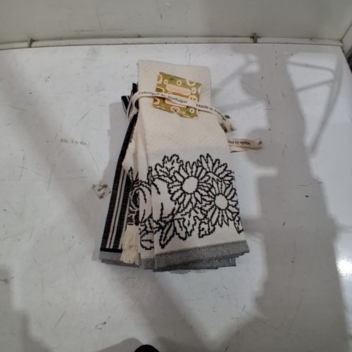 12PK MADE IN PORTUGAL KITCHEN TOWELS - 20" X 28" - BLACK/WHITE (MODEL: 3400770) image 3
